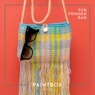 Fun Fringed Bag - Free Knitting Pattern in Paintbox Yarns 100% Wool Worsted - Downloadable PDF