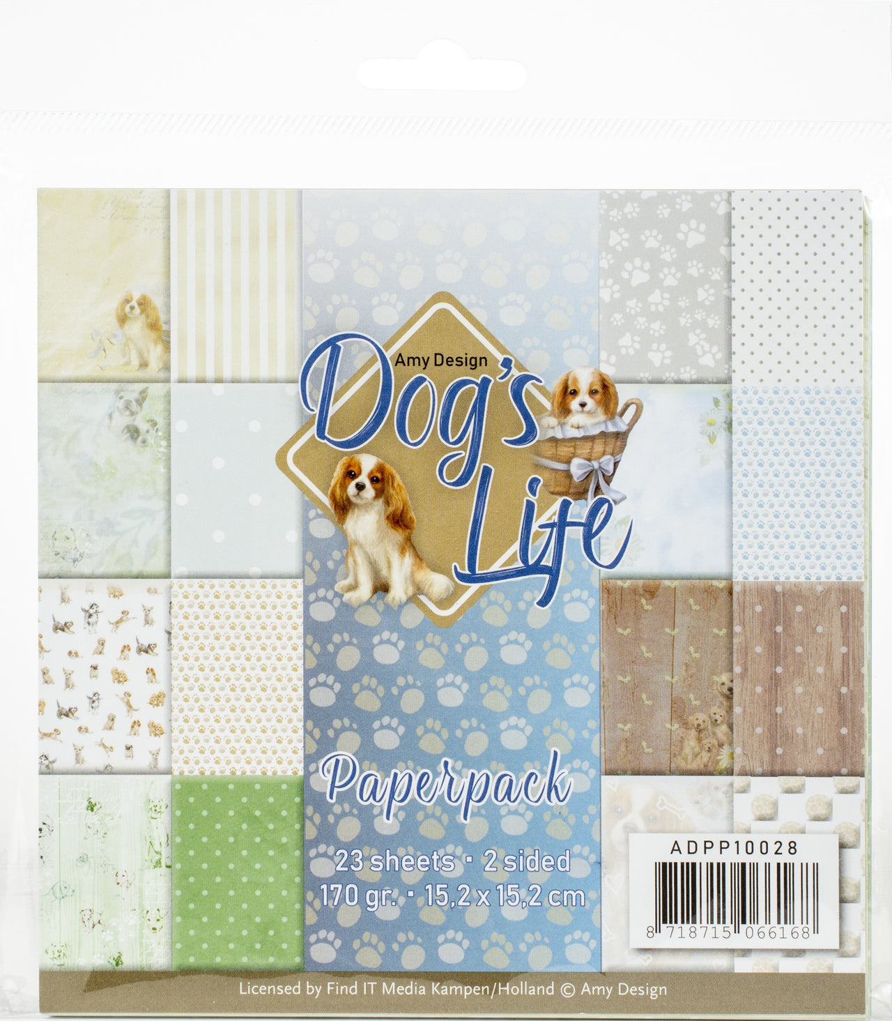 Find It Trading Amy Design Paper Pack 6"X6" 23/Pkg - Dog's Life, Double-Sided