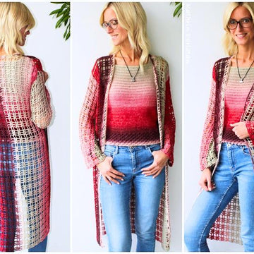Crochet Pattern Top & Long Cardigan Set 1-2-3 IDEEN #4 | Summer Vest Duo PDF
