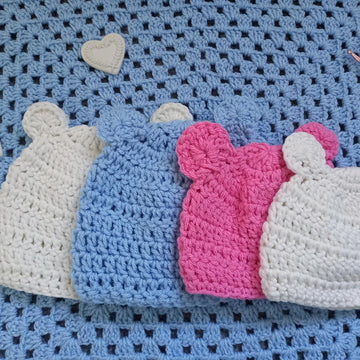 Crochet Easy Baby Hat With Bear Ears Pattern