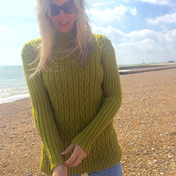 Smocked Ribbed Sweater