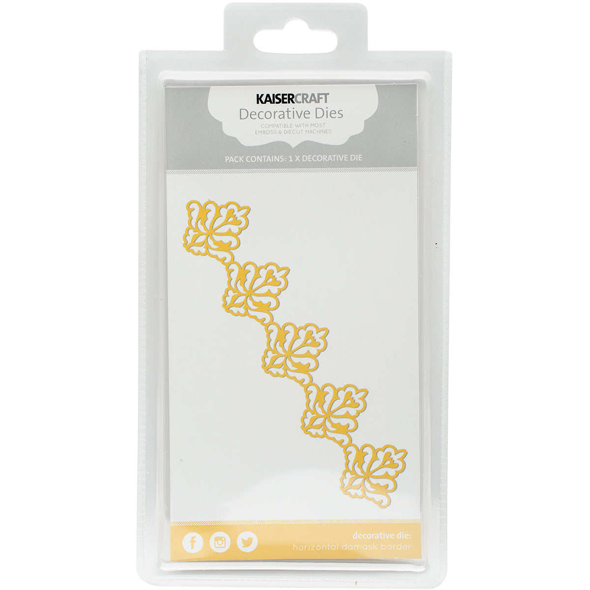 Kaisercraft Dies - Horizontal Damask Border 1.25"X6"