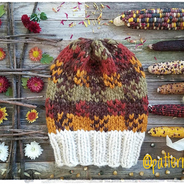 Indian Corn plaid chunky hat