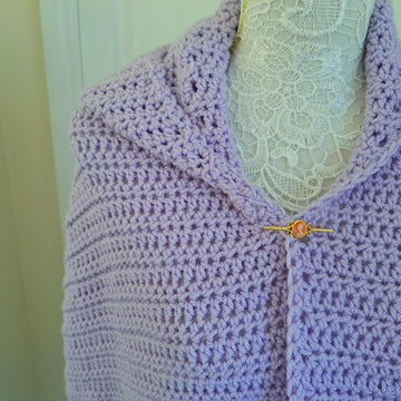 Crochet Lilac Pocket Shawl Pattern