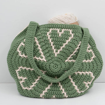 Heart Mosaic Crochet Bag