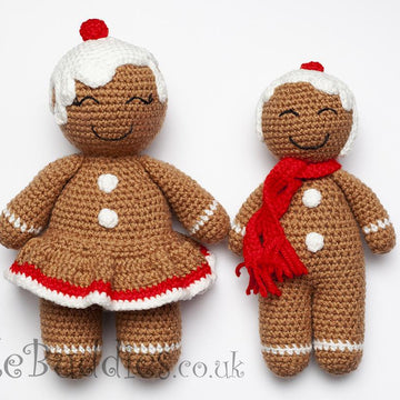 Plush Gingerbread - Mum & Son - CROCHET Pattern - UK Terminology