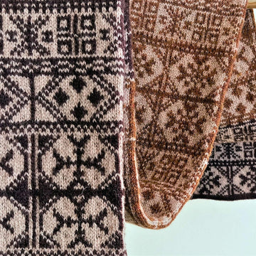 Fair Isle Scarf in Browns and Tan