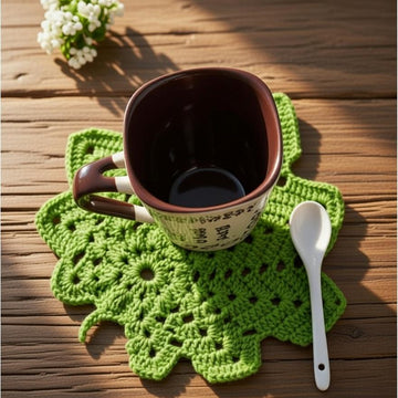 Crochet Leaf Coaster Pattern – Instant PDF Download + Video Tutorial