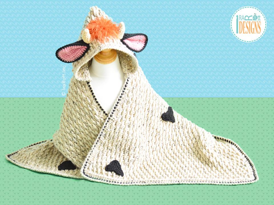 Luna the Moo-Moo Cow Hooded Blanket