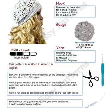 Crochet summer beret