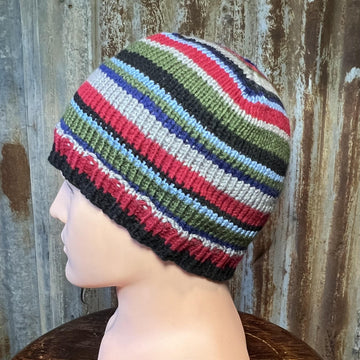Striped Beanie -- a loom knit pattern