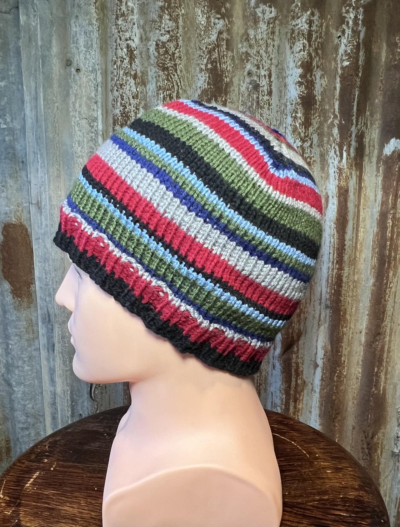 Striped Beanie -- a loom knit pattern