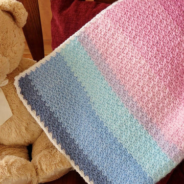 Pink & Blue Baby Bliss Blanket Crochet Pattern - Lion Brand Mandala Baby (DK Weight)
