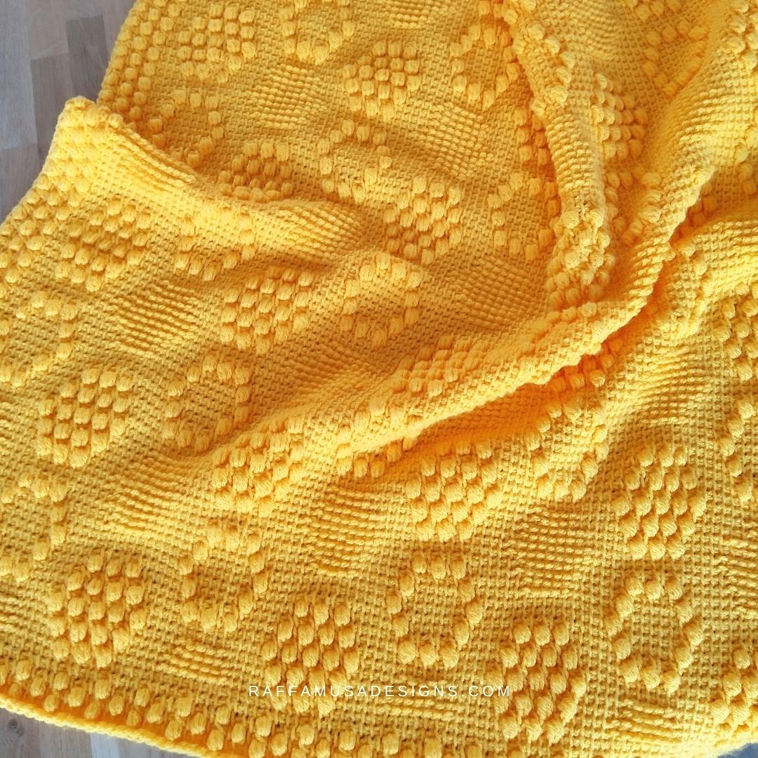 Tunisian Beehive Baby Blanket