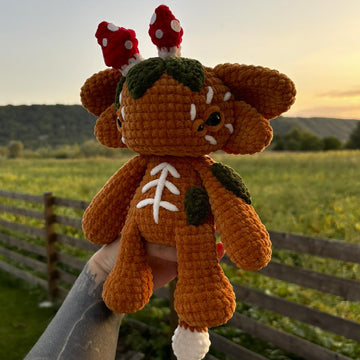 Forest Mountain Monster | Crochet Pattern | Mysterious creature with mushrooms on its head