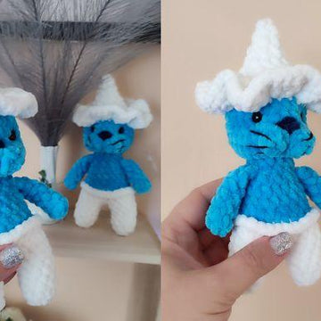Crochet Pattern Smurfcat mushroom plushie toy