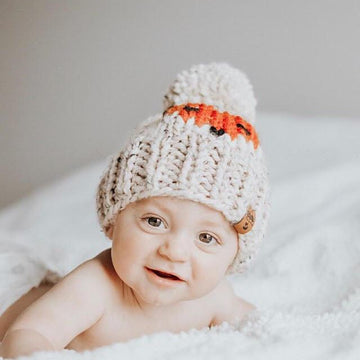 Fox Hat Winter Chunky Pompom Beanie