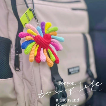 Crochet Heart,Crochet Hearts Patterns,Crochet Heart-shaped Fireworks Keychain