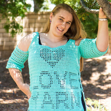 "I Love Yarn" Filet Crochet Top