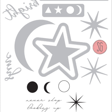 Sizzix Framelits Die & Stamp Set By Sophie Guilar 9/Pkg - Make A Wish