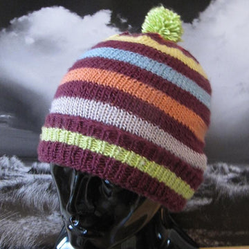Stripe Bobble Beanie Hat