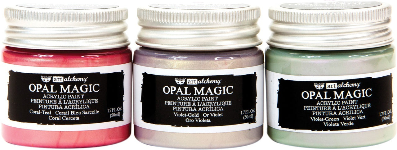 Prima Marketing Finnabair Art Alchemy Opal Magic Acrylic Paint Set 3/Pkg - Mermaid, 1.7 Fl Oz Each