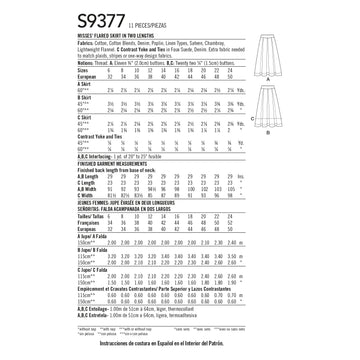 Simplicity Misses' Flared Skirts in Two Lengths S9377 - Sewing Pattern
