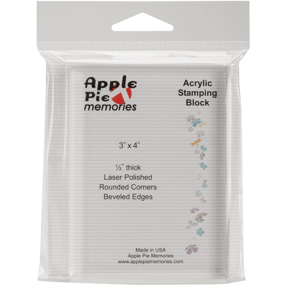 Apple Pie Memories Acrylic Stamp Block - 3"X4"X.5"