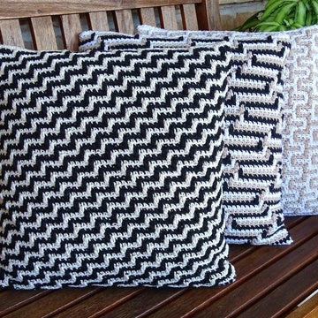 Crochet Cushion Cover Scandi Zig Zag