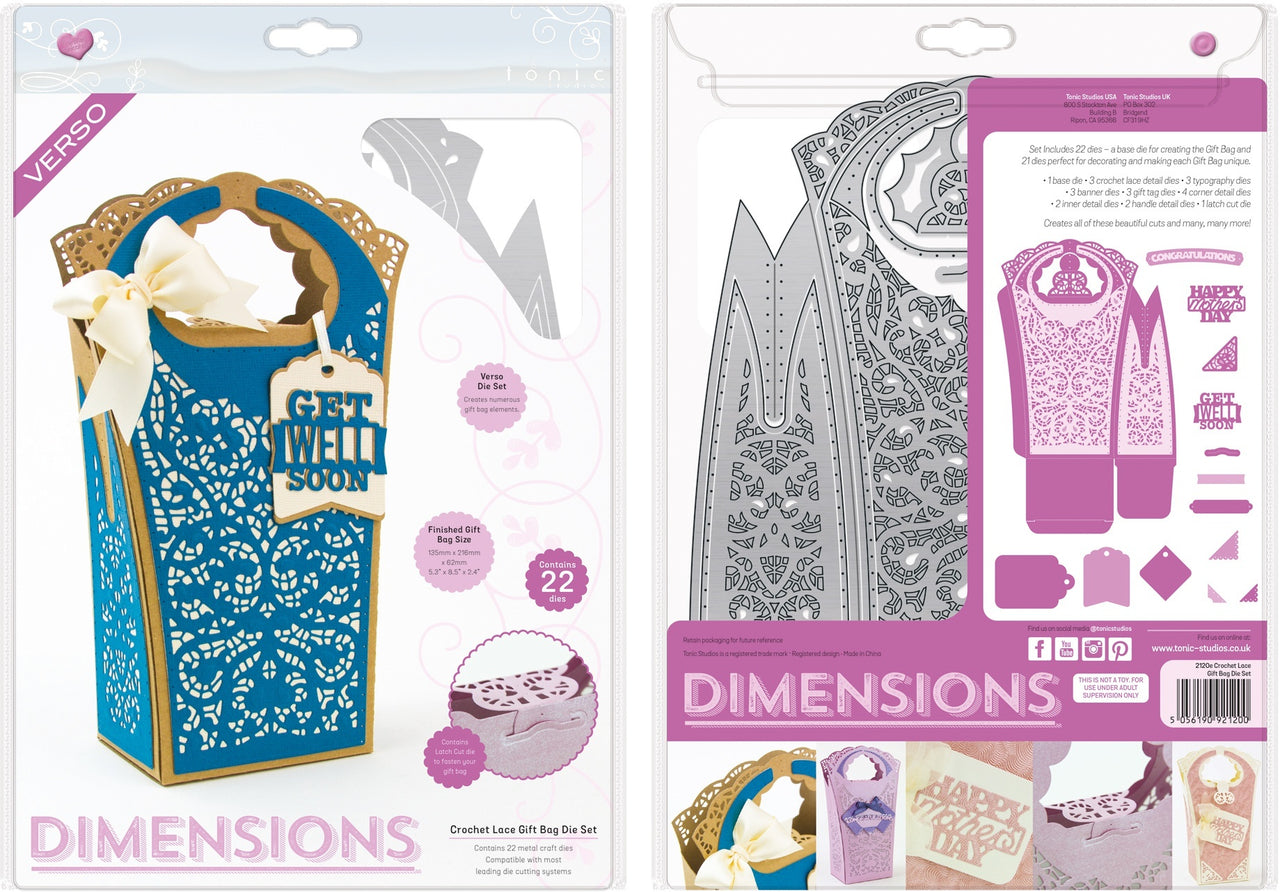 Tonic Studios Verso Dimensions Dies - Crochet Lace Gift Bag