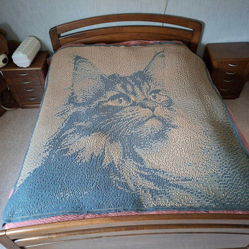 Brown Cat - mosaic crochet