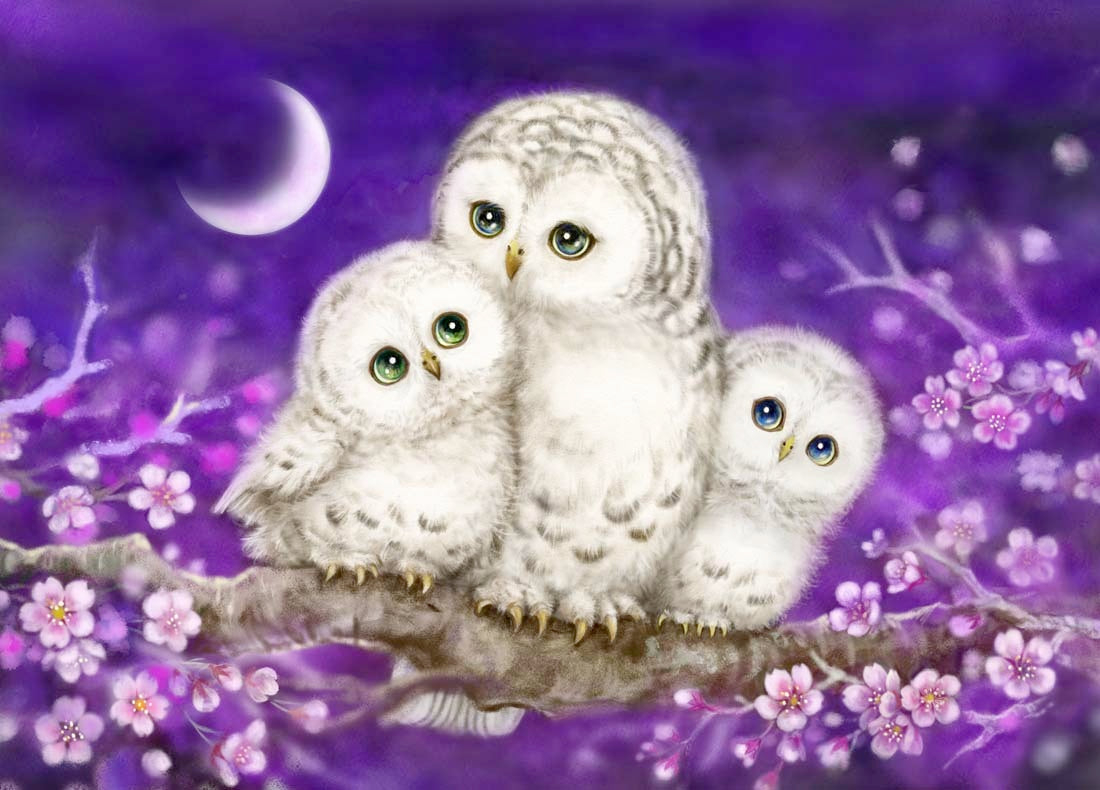 Grafitec Owl family Tapestry Kit - 30cm x 22cm