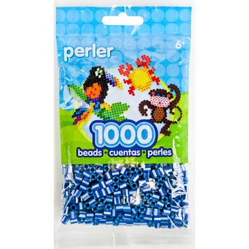 Perler Striped Beads 1,000/Pkg - Royal Blue Pearl