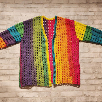 Rainbow Squares Cardigan