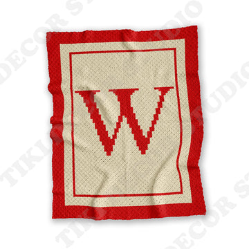 Name Letter W Baby Blanket CROCHET PATTERN C2C