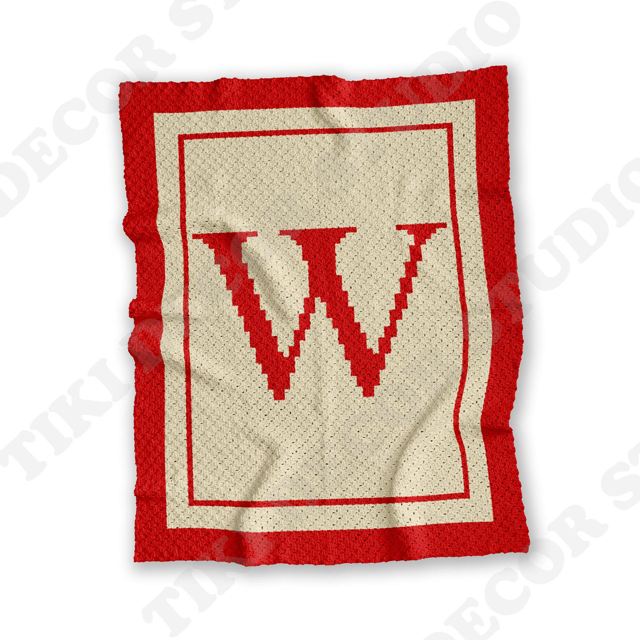 Name Letter W Baby Blanket CROCHET PATTERN C2C