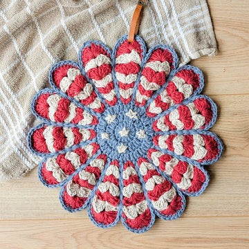 Patriotic Flower Potholder