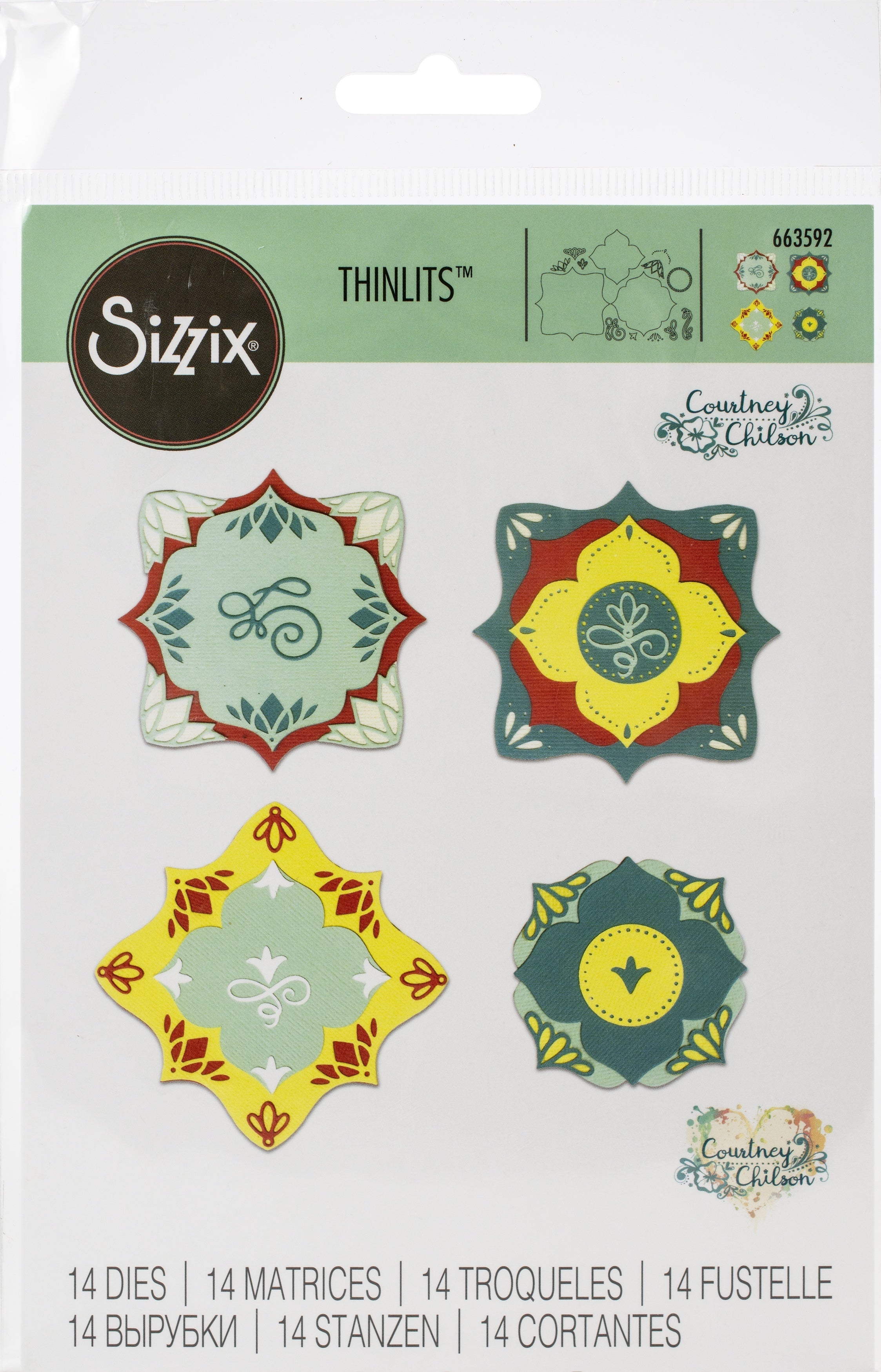 Sizzix Thinlits Dies By Courtney Chilson 14/Pkg - Corners & Labels