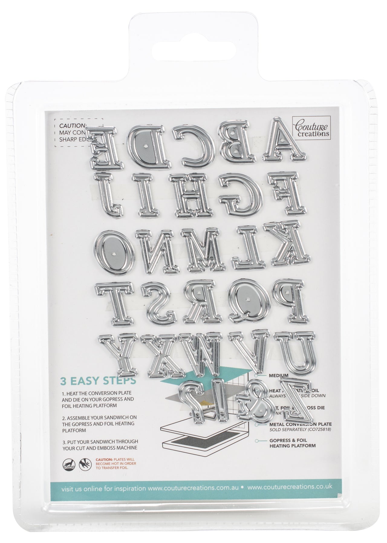 Artdeco Creations Couture Creations Cut, Foil & Emboss Nesting Dies - Alphabet