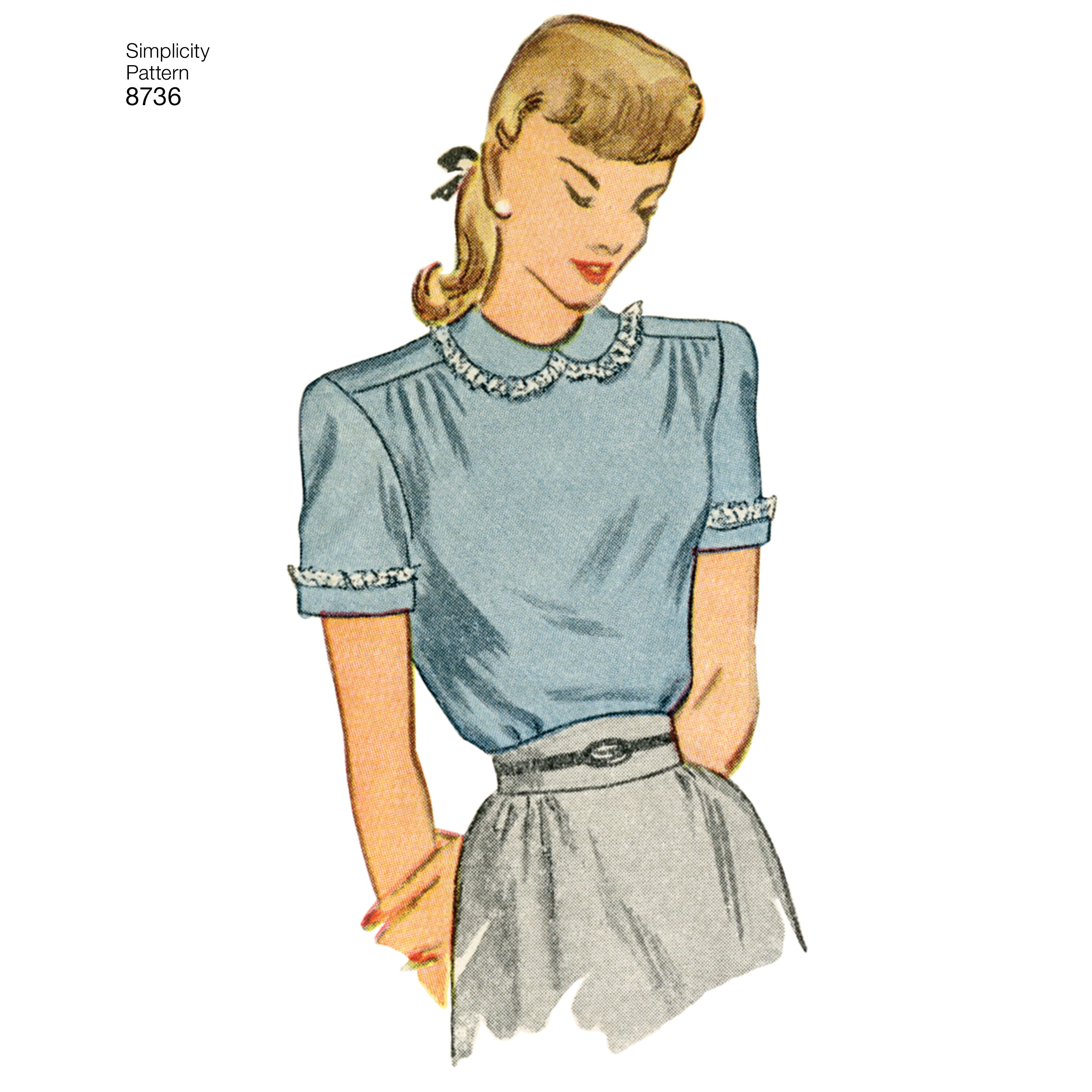 Simplicity 8736 Women's Vintage Blouses - Sewing Pattern