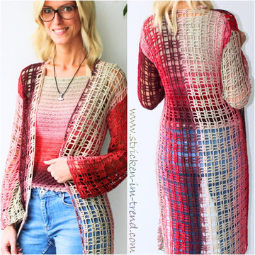 Crochet Pattern Top & Long Cardigan Set 1-2-3 IDEEN #4 | Summer Vest Duo PDF