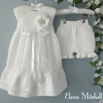 Knitting PATTERN Knitted Diaper Cover Baptism Baby Dress