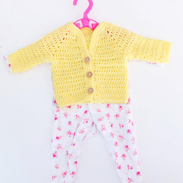 V-Neck Raglan Crochet Cardigan Pattern USA Terms#447