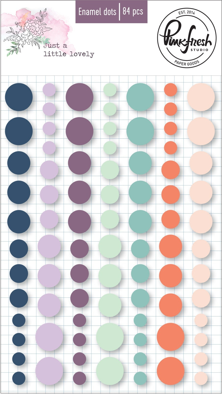 Pinkfresh Studio PinkFresh Enamel Dot Stickers - Just A Little Lovely, 84/Pkg