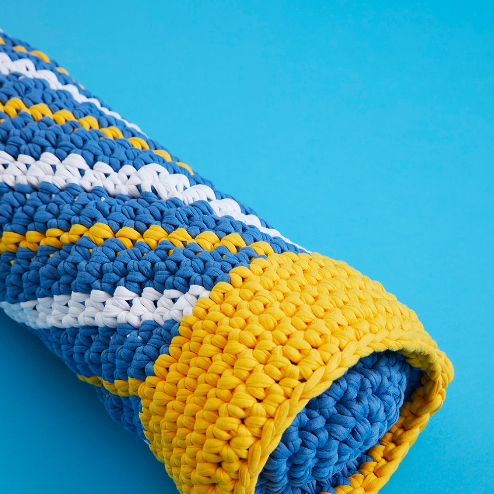"Twist and Shout Draft Excluder" - Free Cushion Crochet Pattern For Home in Paintbox Yarns Recycled T-Shirt by Paintbox Yarns