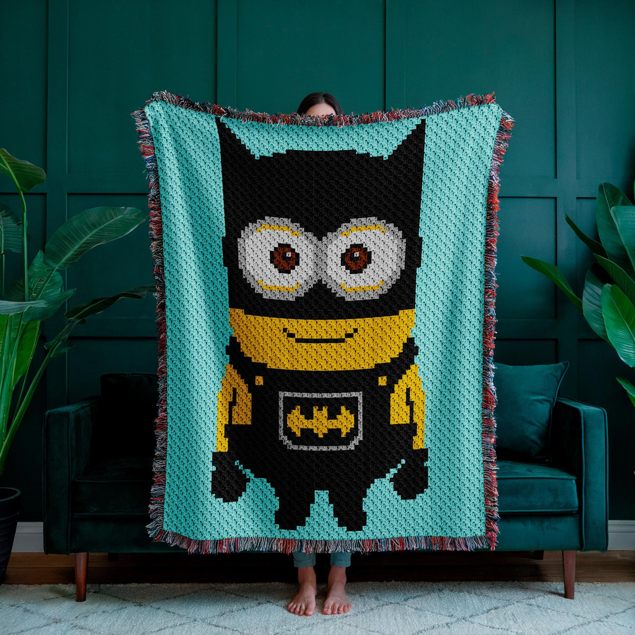 Minion Batman Blanket C2C Crochet Pattern