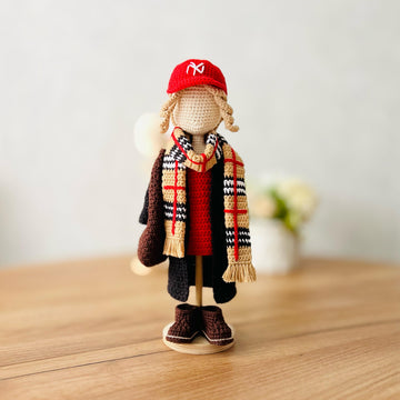 Amigurumi doll clothes, crochet doll clothes, winter doll coat