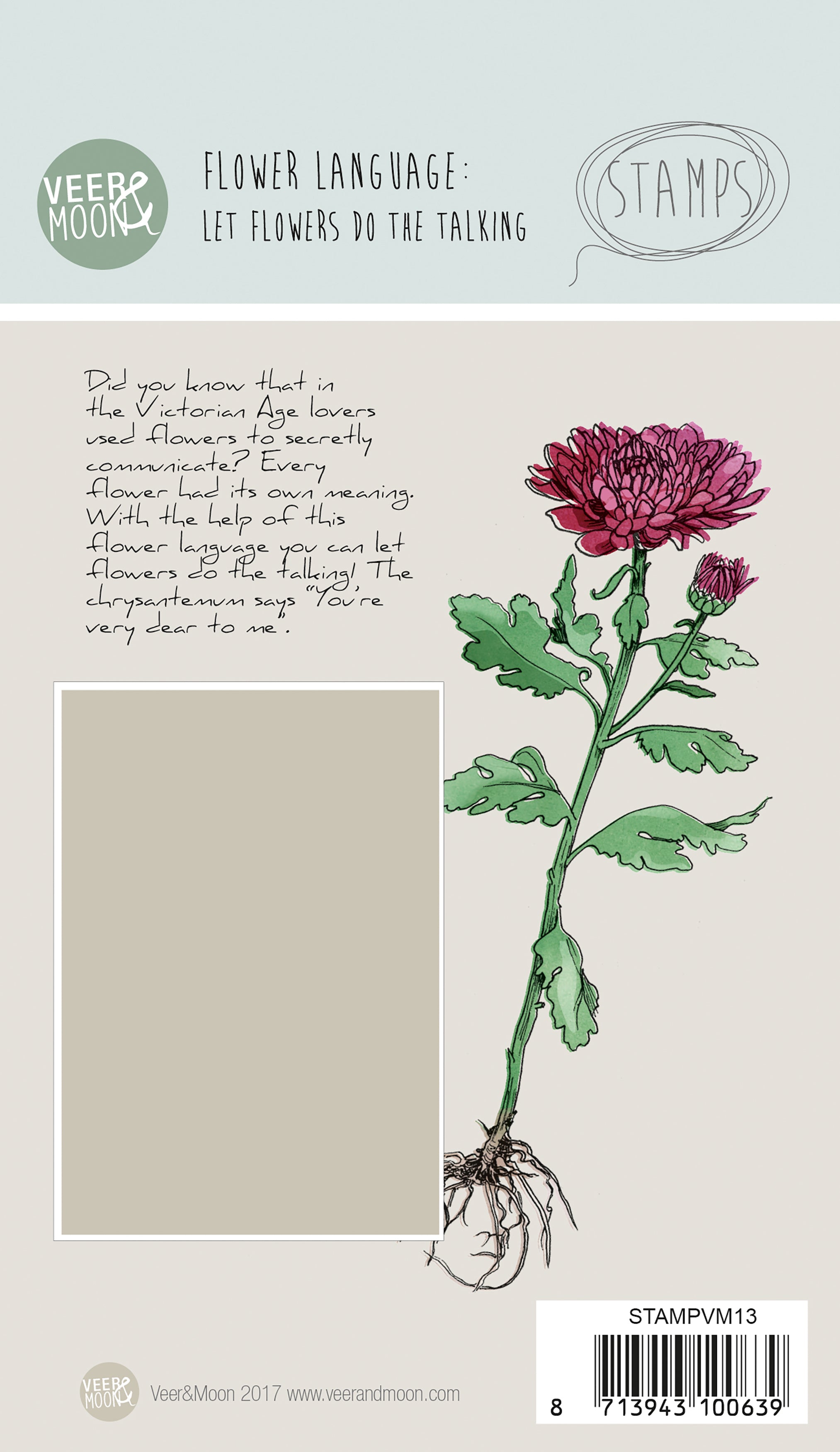 Studio Light Veer & Moon Flower Language A6 Stamps - Chrysanthemum Stands For Cherishing