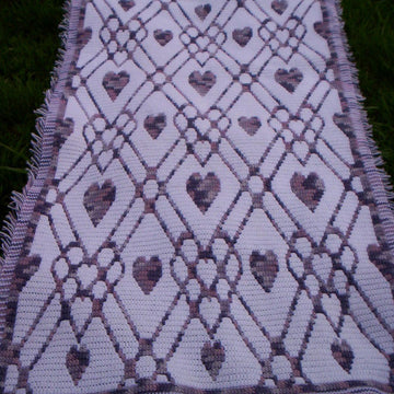 Plaid Hearts Throw - Overlay Mosaic Crochet Pattern