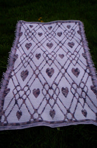 Plaid Hearts Throw - Overlay Mosaic Crochet Pattern